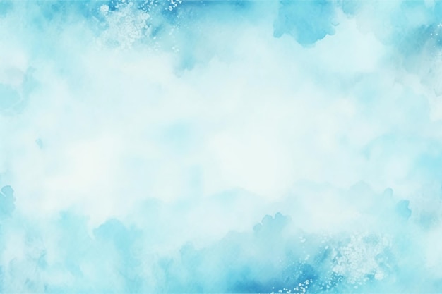 Creative soft light sky blue watercolor background with grainy white stains Abstract blue watercolo