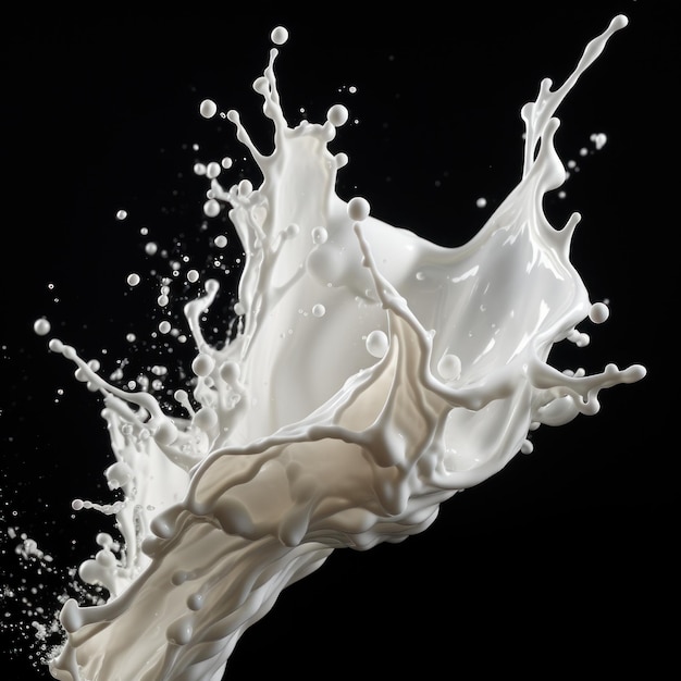 Creative Splash of Milk or Cream in Scientific Graphy AI Generated