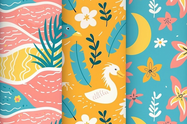 Photo creative summer pattern collectio