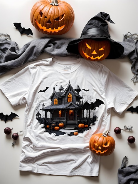 A creative T shirt design with Halloween theme