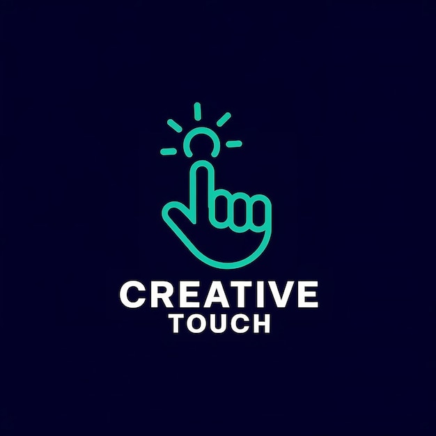 Photo creative touch innovative digital agency logo in sea green and navy blue