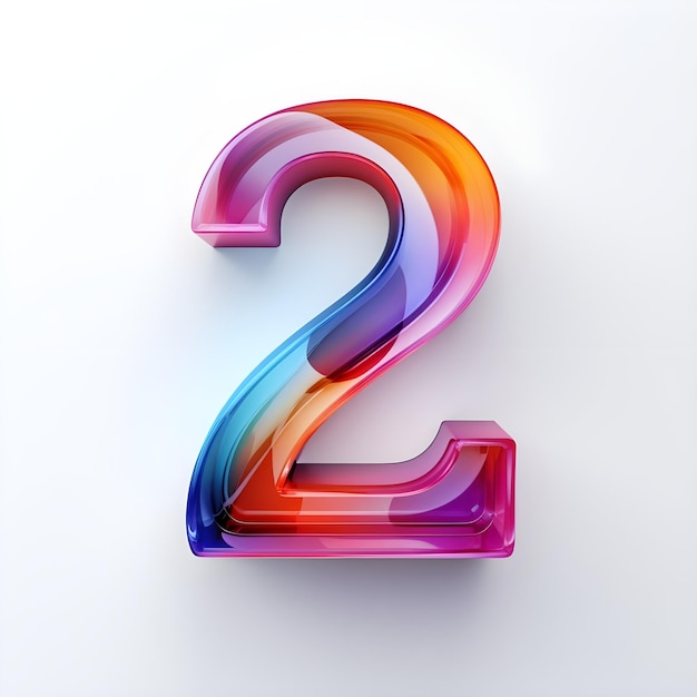 Creative and vibrant numerical number Two 2 design illustration