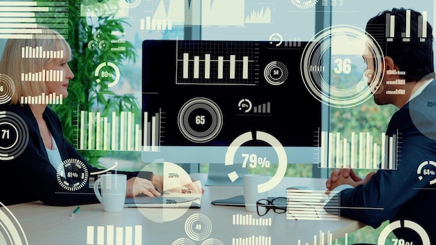 Creative visual of business data analyzing technology