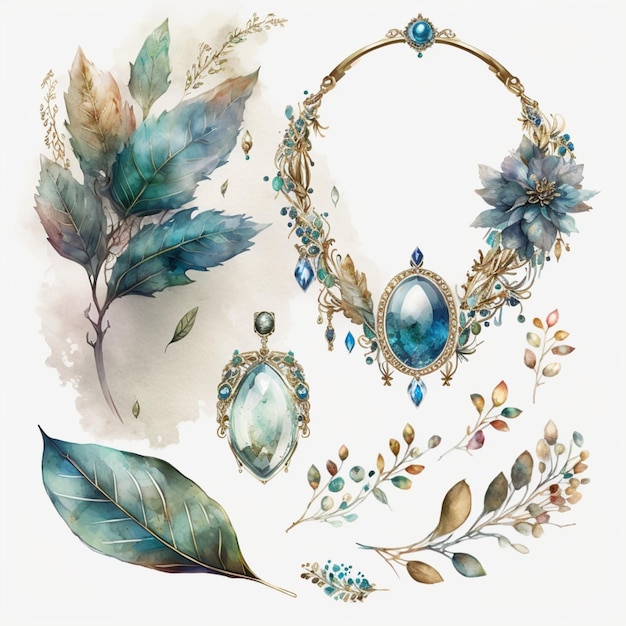 Creative Watercolor Art Jewelry Set