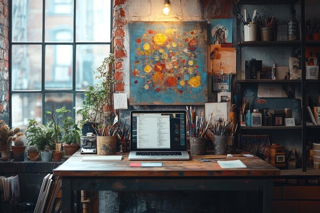 Photo a creative workspace