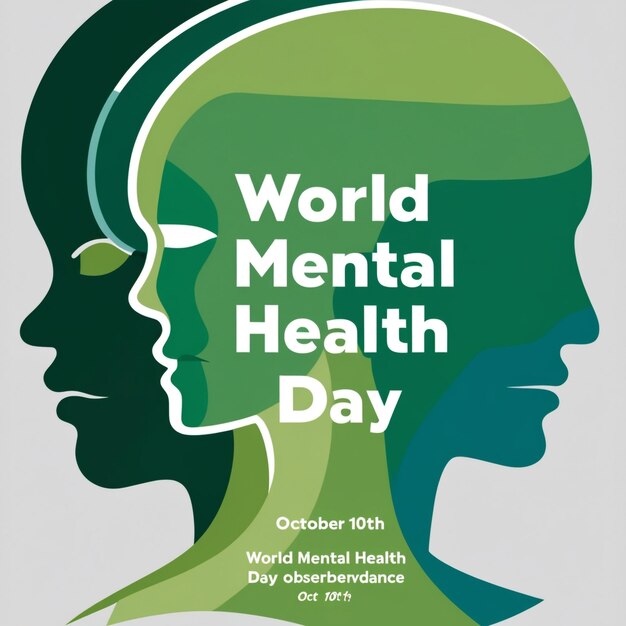 Photo creative world mental health day poster for global education and support vector