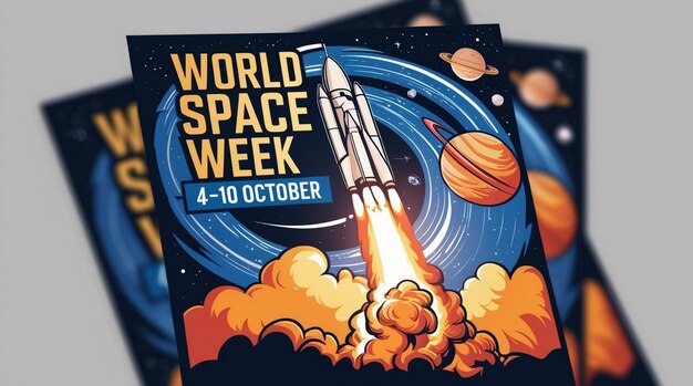 Creative World Space Week Banner Design Ideas for 2024