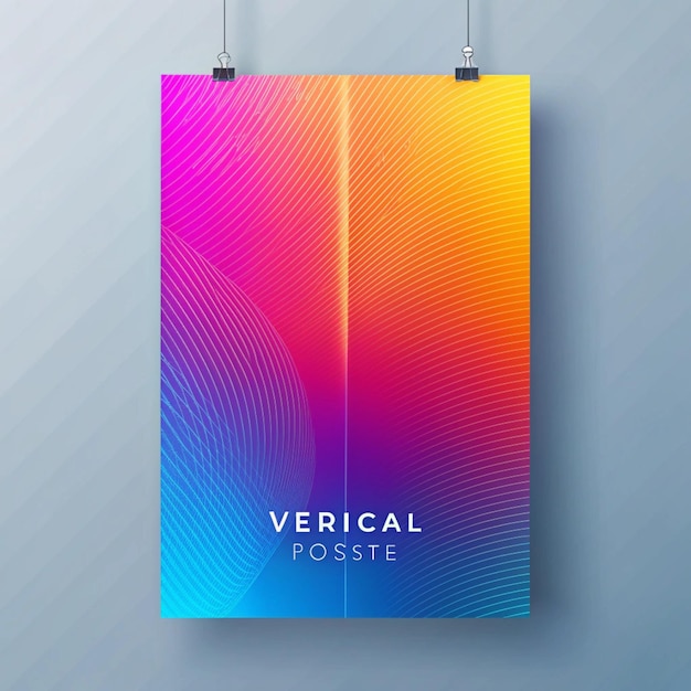 Photo creativity vertical poster template with subtle gradient