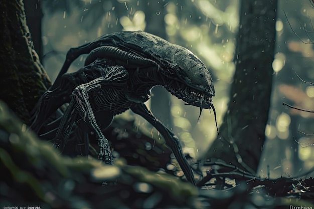 Creatures from outer space in the woods