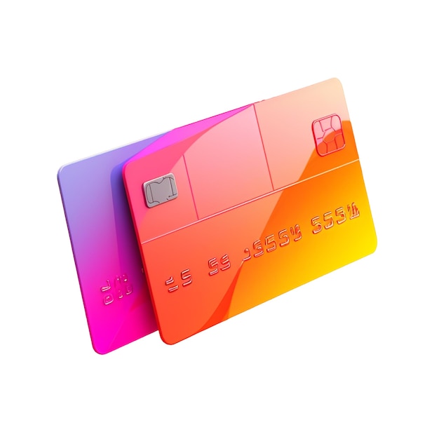 Credit card in 3D style trending color palette with Generative AI