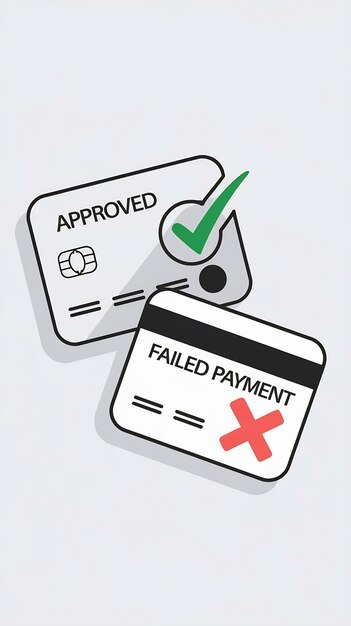 Credit card actions vector design Approved and Failed Payment icon