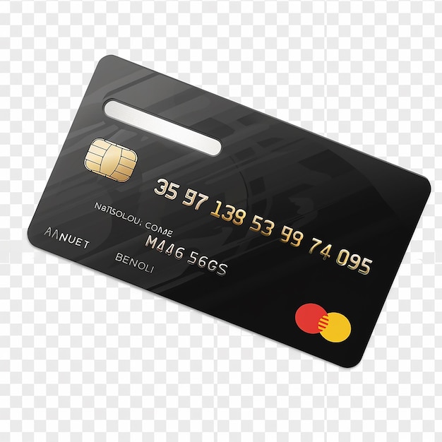 Credit Card Floating on Transparent Backdrop Highlighting Payment Technology and Security Features