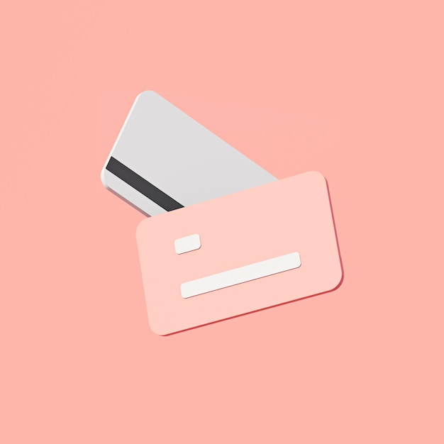 Credit card icon for contactless payments online payment composition 3D Rendering