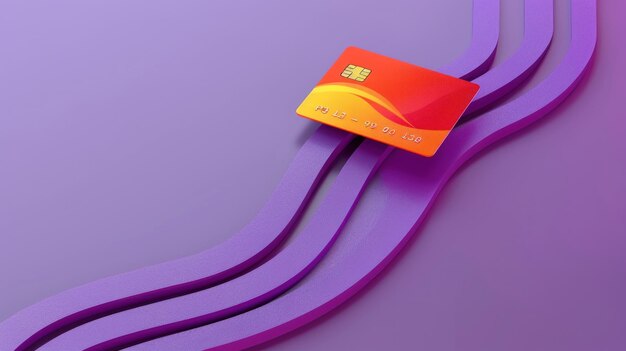 Photo credit card on a purple swirling background