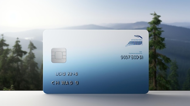 Credit card with design mountain background AI generated image