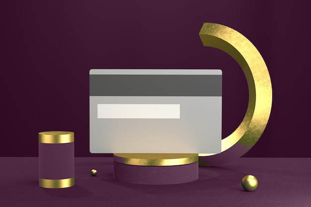 Credit Card With Gold Bars Back Side