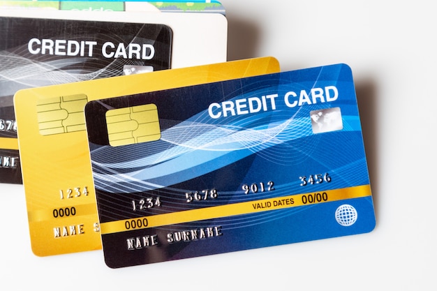 Credit cards closeup