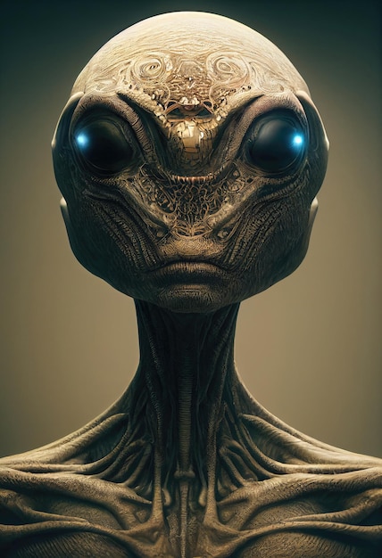 A creepy alien invader from an alien planet The concept of an alien from an alien planet