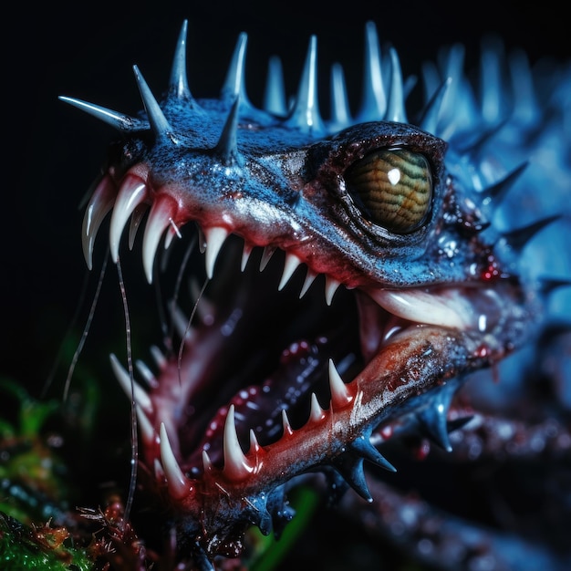 Creepy Carnivorous Plant photo macro forest scary horror teeth toxic acis art poster wallpaper