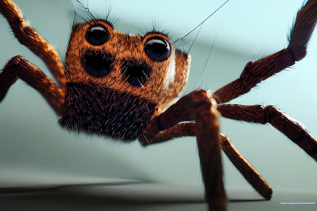 Creepy crawly spider in captivating closeup Perfect for nature and animal themes