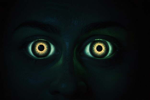 Creepy Eyes Glowing in the Dark