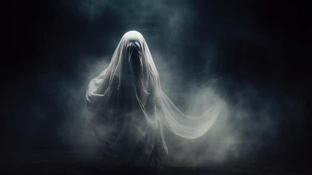 Creepy ghost on a black background