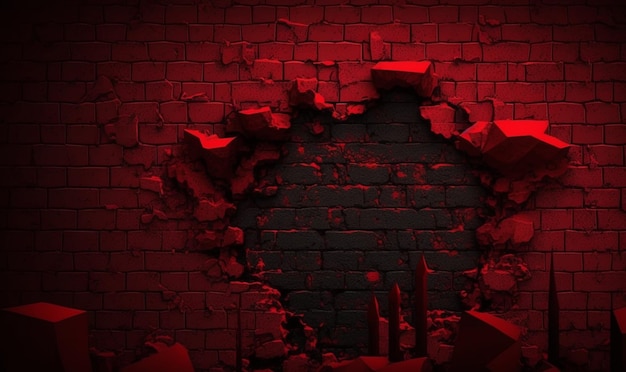 Creepy red wall background halloween background photo concept generative AI