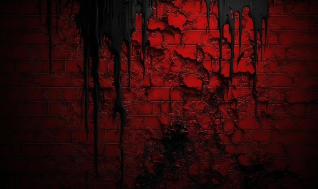 Creepy red wall background halloween background photo concept generative AI