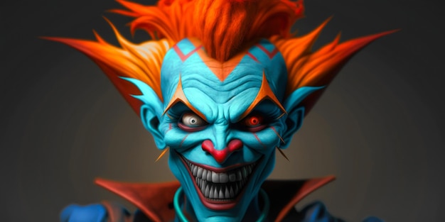 Creepy and Scary Jester - Spooky Vector Illustration generated by AI