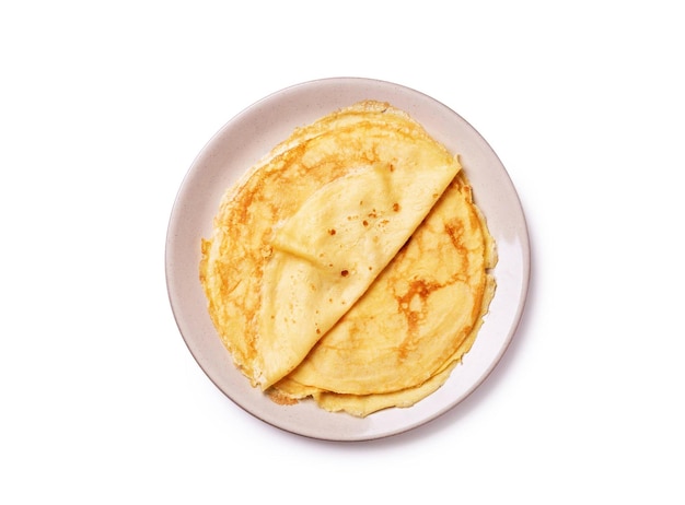 Photo crepes on plate with clipping path