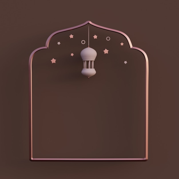 crescent moon arabic lantern ramadan kareem mawlid iftar isra miraj 3D rendering