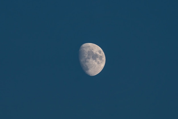 Crescent moon on dark night sky