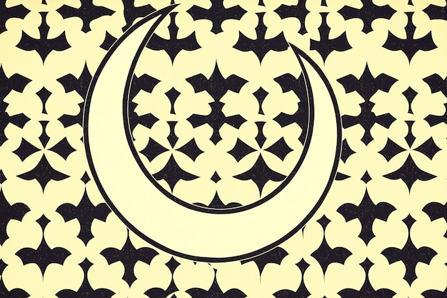 Photo crescent moon pattern with islamic design