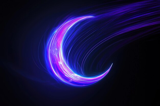 Crescent moon with glowing light