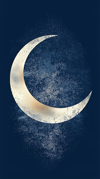 Photo crescent moon with grunge texture