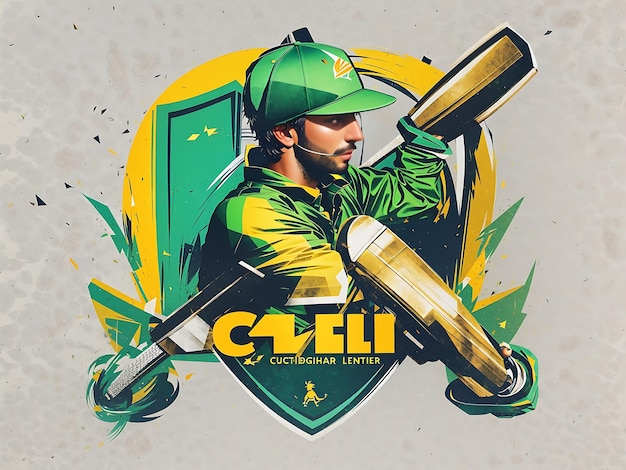 Cricket league logo template or poster design