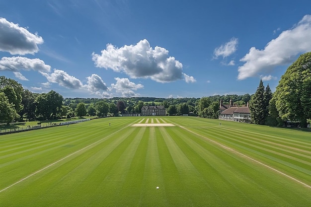 Photo cricket pitch with pitch marks visible