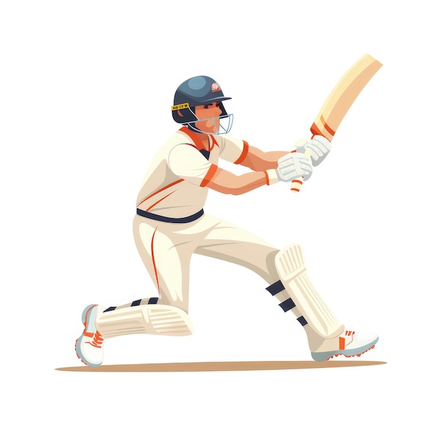 Cricket player cartoon illustration AI generated Image