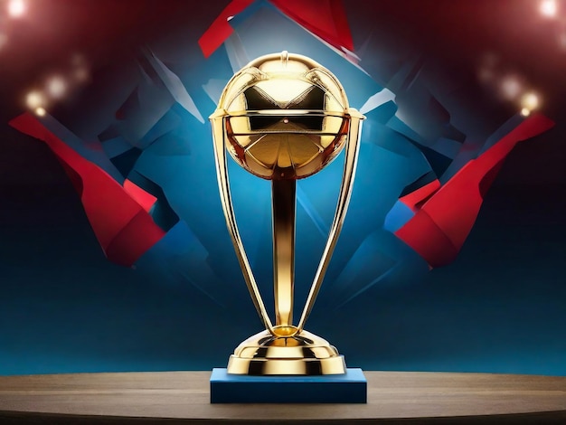 cricket Trophy isolated background 3d rendering illustration