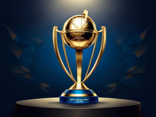 cricket Trophy isolated background 3d rendering illustration