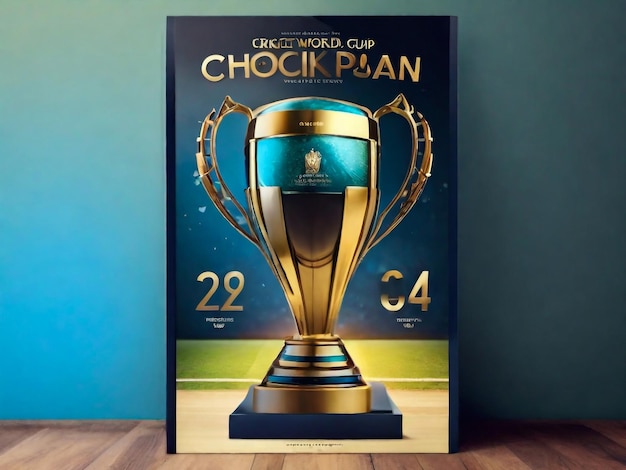 Cricket world cup 2024 trophy poster socials media template