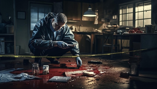 Crime scene investigation ultra realistic photoshoot