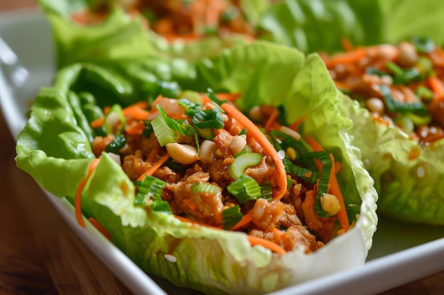 Crisp Asian lettuce wraps Generate ai