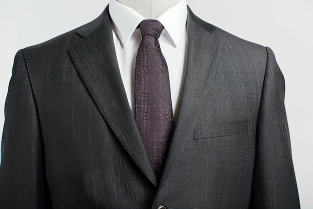 Photo a crisp black suit and tie under studio lighting