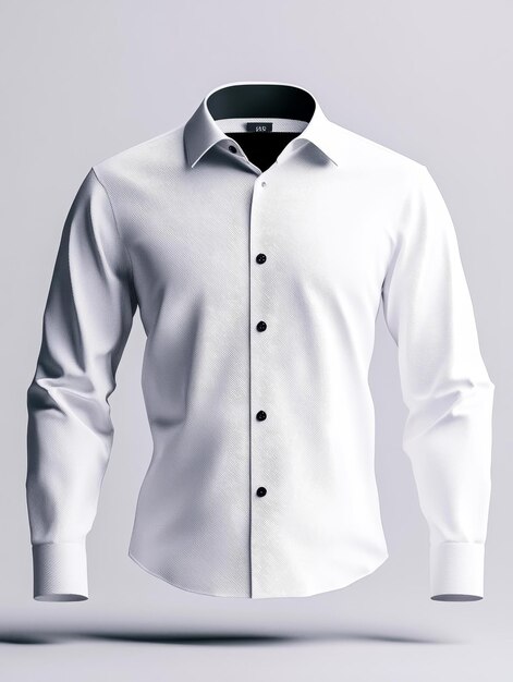 Photo a crisp clean white dress shirt with a classic collar and long sleeves perfect for formal occ