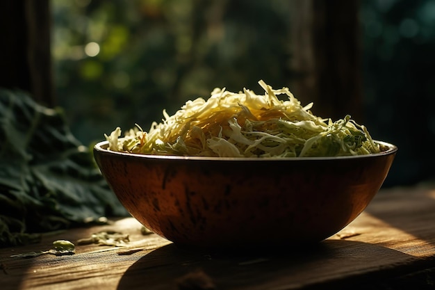 Crisp and Fresh CloseUp of Shredded Cabbage in a Bowl Ready for Culinary Creations