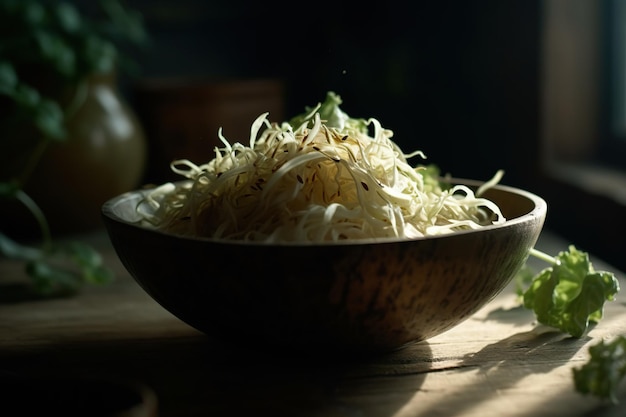 Crisp and Fresh CloseUp of Shredded Cabbage in a Bowl Ready for Culinary Creations