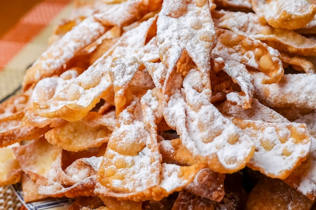 Crisp golden twigs sprinkled with powdered sugar