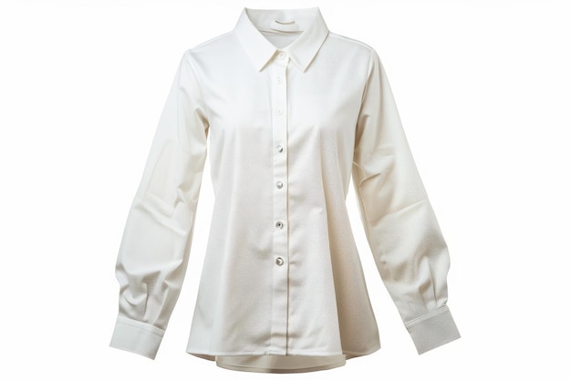 A Crisp White ButtonDown Shirt With Puffy Sleeves A Classic Elegance