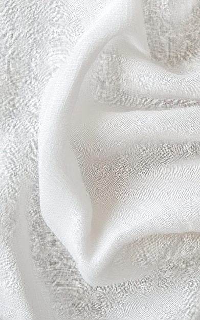 Photo crisp white linen with a smooth cool texture and natural finish